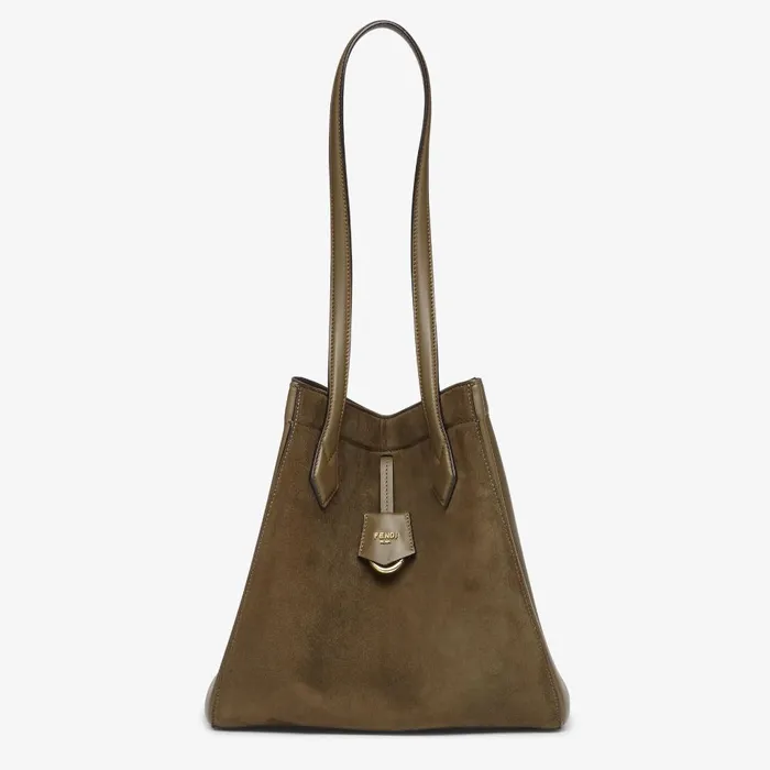 Fendi Tote Bags Fendi Origami Medium Transformable Dark Green And Leather Bag 8211 Women