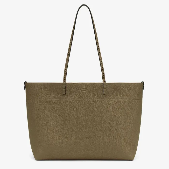 Fendi Tote Bags Medium Roll Bag Green Selleria Shopper With 218 Handsewn Topstitches 8211 Women