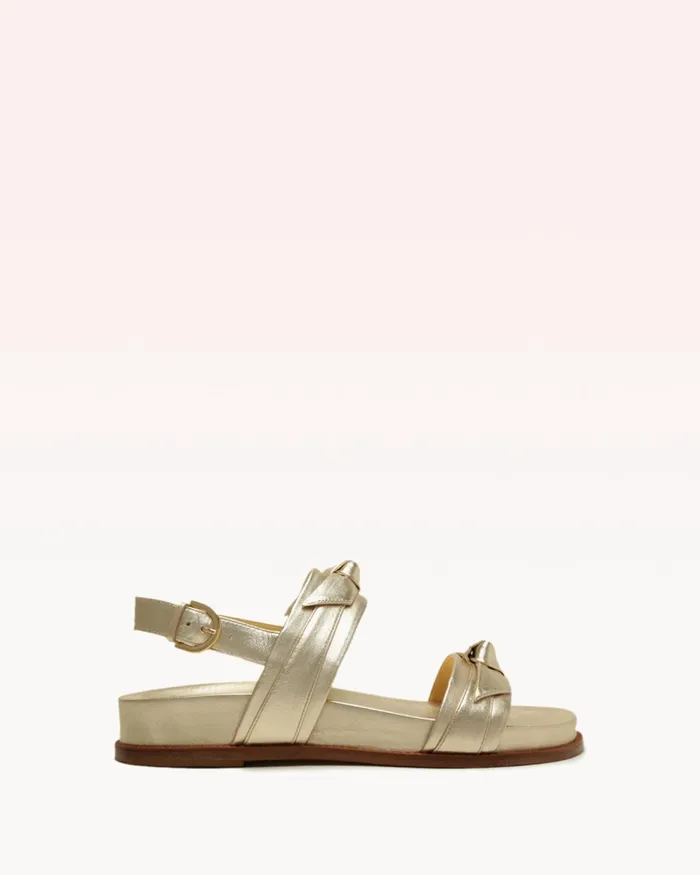 Flats Women Alexandre Birman Alexandre Birman Clarita Sport Sandal 8211 Golden Flat Sandals 8211 Luxury Comfortable Sandals Gold