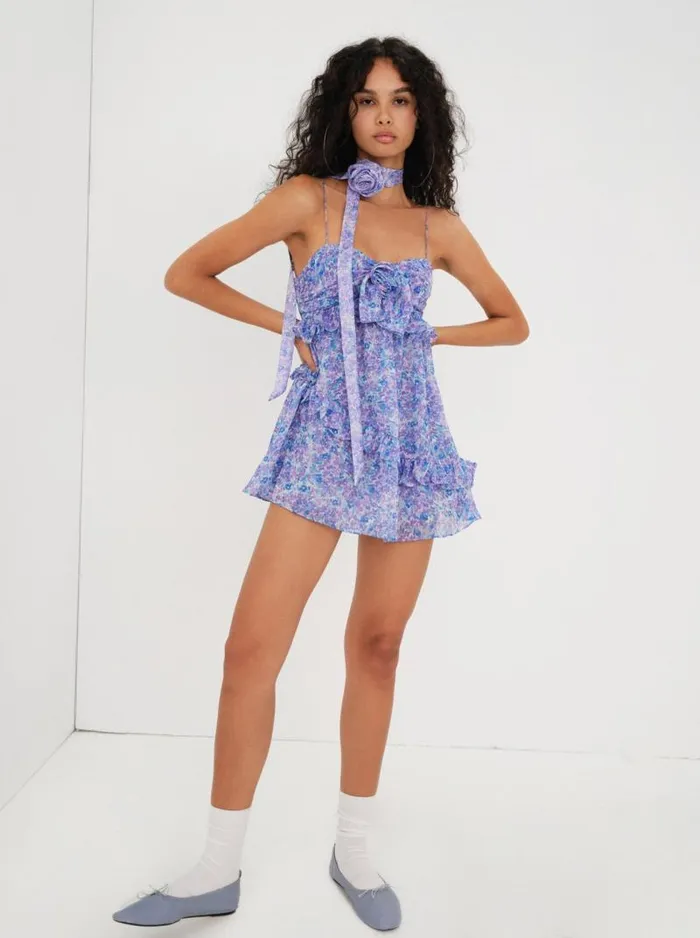 For Love and Lemons Dresses Debbie Mini Dress Purple 8211 Women
