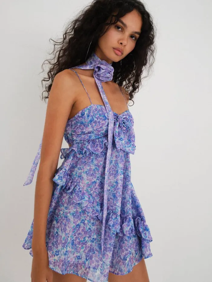 For Love and Lemons Dresses Debbie Mini Dress Purple 8211 Women