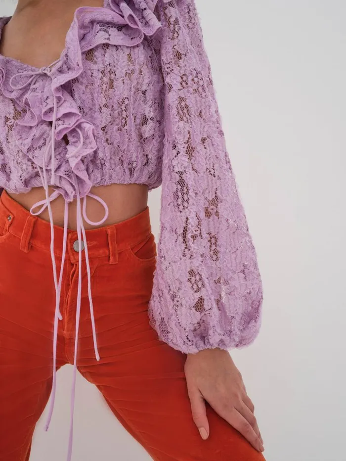 For Love and Lemons Tops Tatiana Blouse Purple 8211 Women