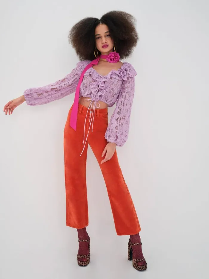 For Love and Lemons Tops Tatiana Blouse Purple 8211 Women