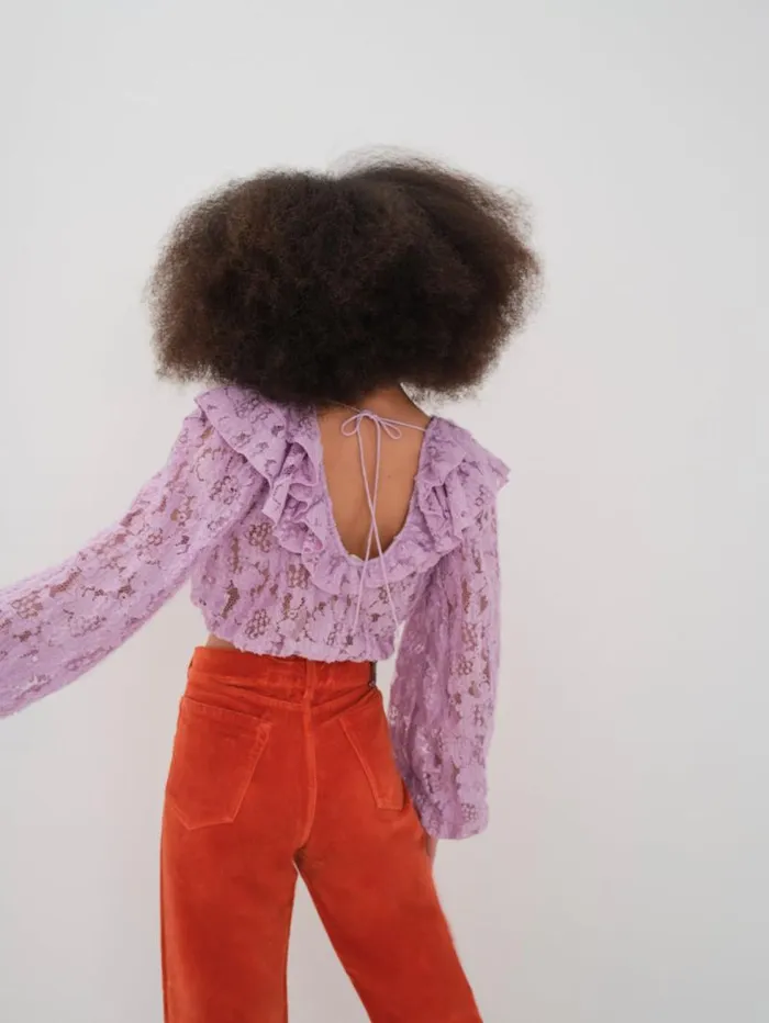 For Love and Lemons Tops Tatiana Blouse Purple 8211 Women