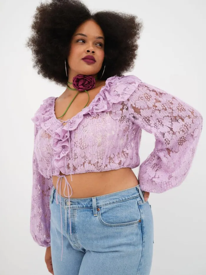 For Love and Lemons Tops Tatiana Blouse Purple 8211 Women