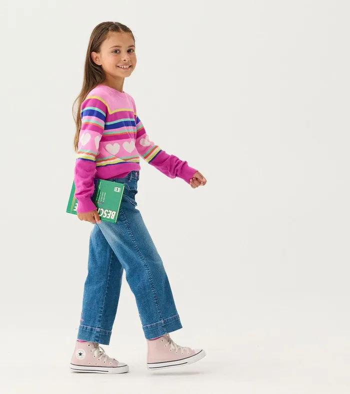 Girls Stretch Denim Wide Leg Pants Hatley