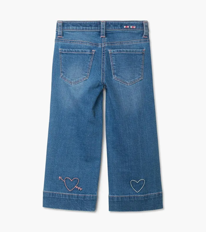 Girls Stretch Denim Wide Leg Pants Hatley