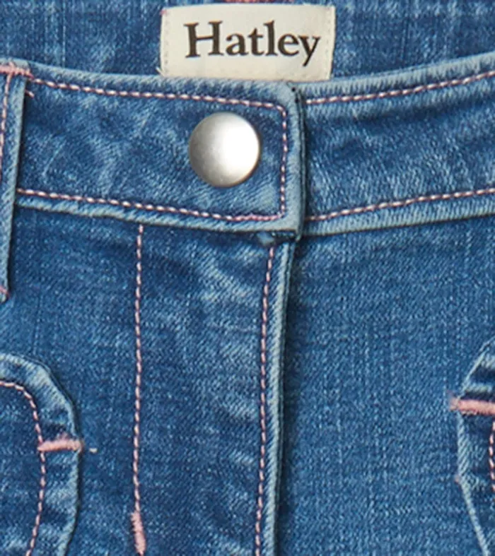 Girls Stretch Denim Wide Leg Pants Hatley