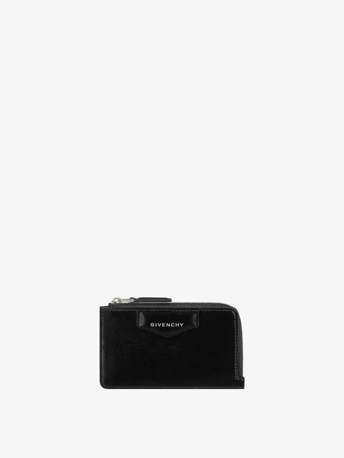 Givenchy Antigona Zipped Card Holder In Box Leather Black Women Wallets and Card Holders