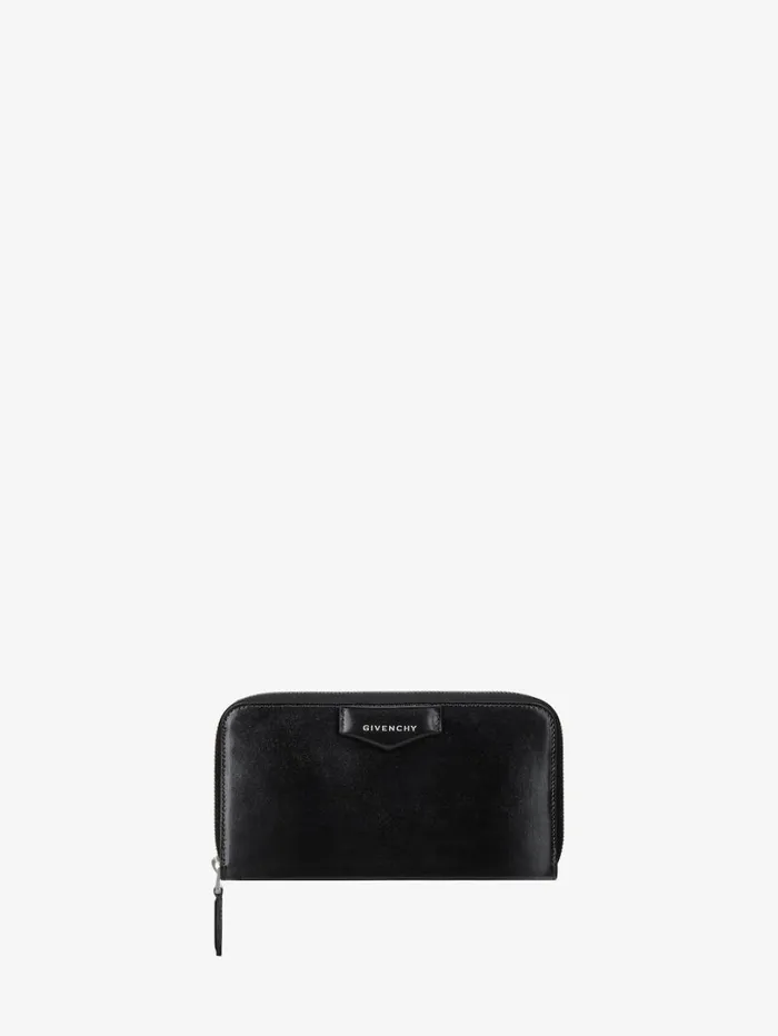 Givenchy Antigona Zipped Wallet In Box Leather Black Women Wallets and Card Holders