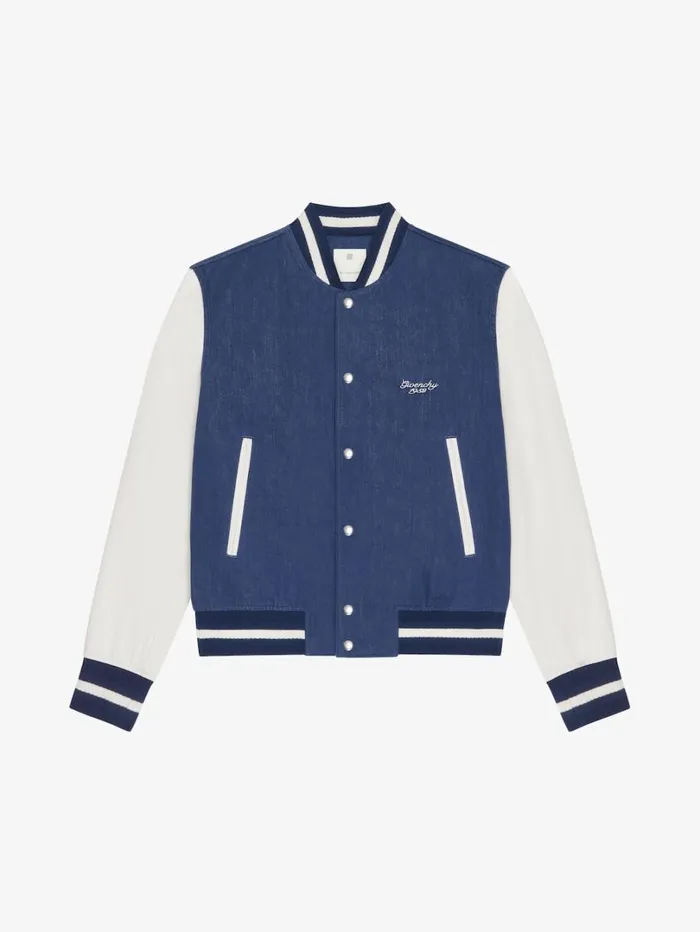 Givenchy GIVENCHY 1952 Varsity Jacket In Denim Bluewhite Men Outerwear and Blousons