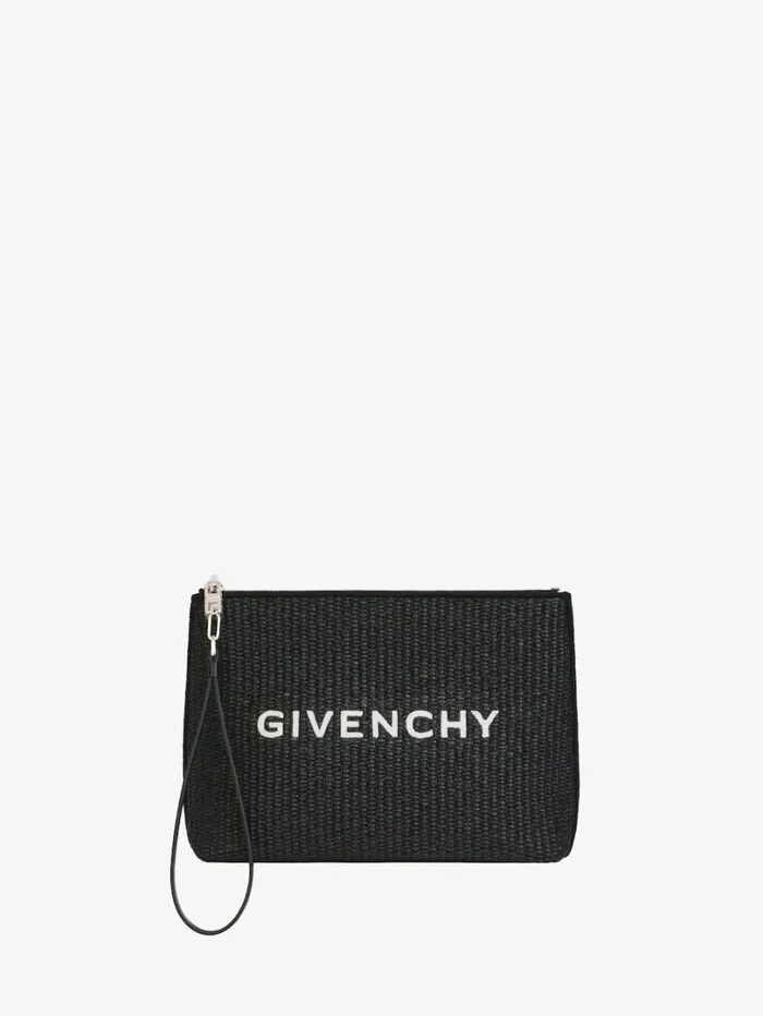 Givenchy GIVENCHY Travel Pouch In Raffia Black Women Wallets and Card Holders