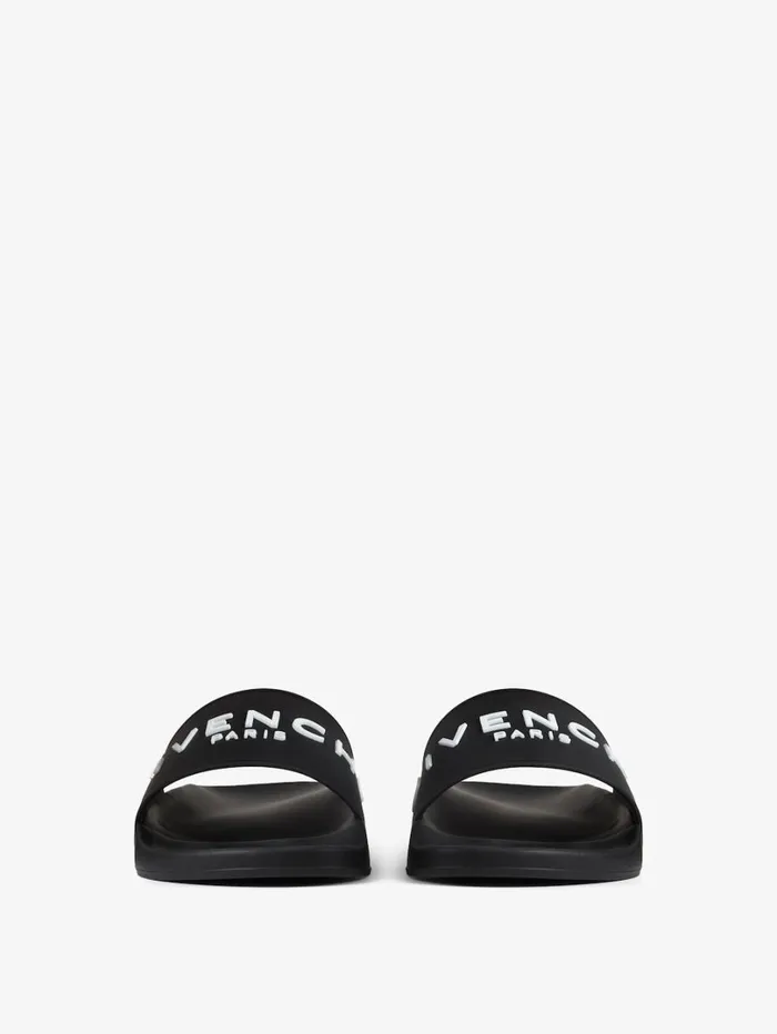 Givenchy Slide Flat Sandals In Rubber Black Men Slides and Sandals