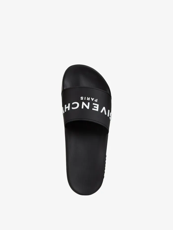 Givenchy Slide Flat Sandals In Rubber Black Men Slides and Sandals