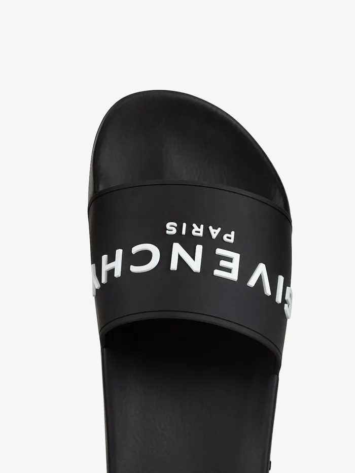 Givenchy Slide Flat Sandals In Rubber Black Men Slides and Sandals