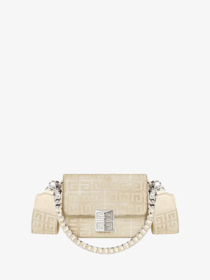 Givenchy Small 4G Bag In Lurex Embroidery With Chain Dusty Golden Women Crossbody Bags