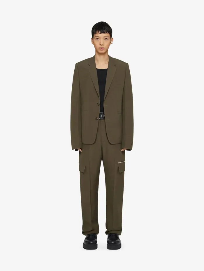 Givenchy Tailored Pants In Wool With Pocket Details Khaki Men Pants and Shorts