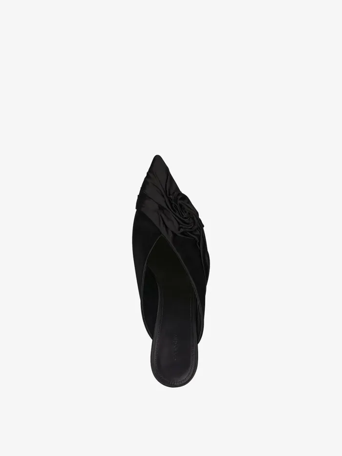 Givenchy Twist Mules In Satin Black Women Heels Givenchy Twist Mules In Satin Black Women Heels