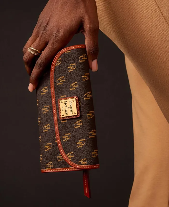 Gretta Continental Clutch Brown Tmoro ManWoman Dooney and Bourke Wallets