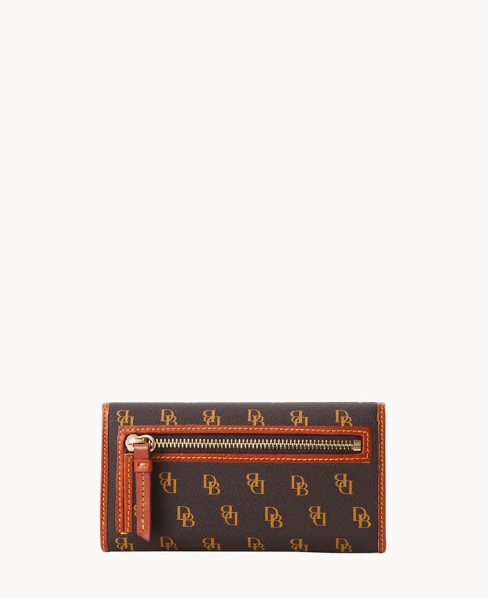 Gretta Continental Clutch Brown Tmoro ManWoman Dooney and Bourke Wallets