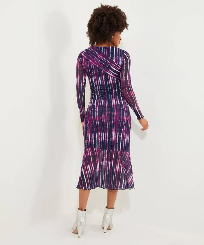Joe Browns Dresses Women Elsa Printed Mesh Dress Purple