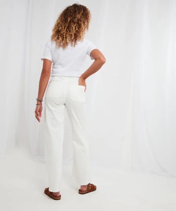 Joe Browns Jeans and Trousers Women Pippa Wide Leg Jeans White
