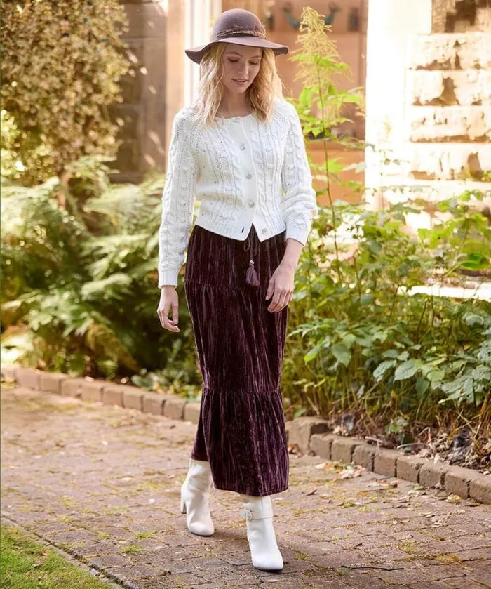 Joe Browns Skirts Women Remarkable Velour Tiered Skirt Purple Joe Browns Skirts Women Remarkable Velour Tiered Skirt Purple