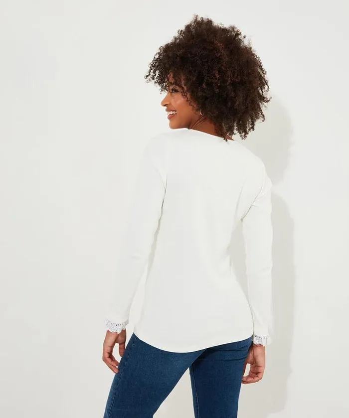 Joe Browns Tops Tunics and Blouses Women Trixie Collar Detail Top Cream