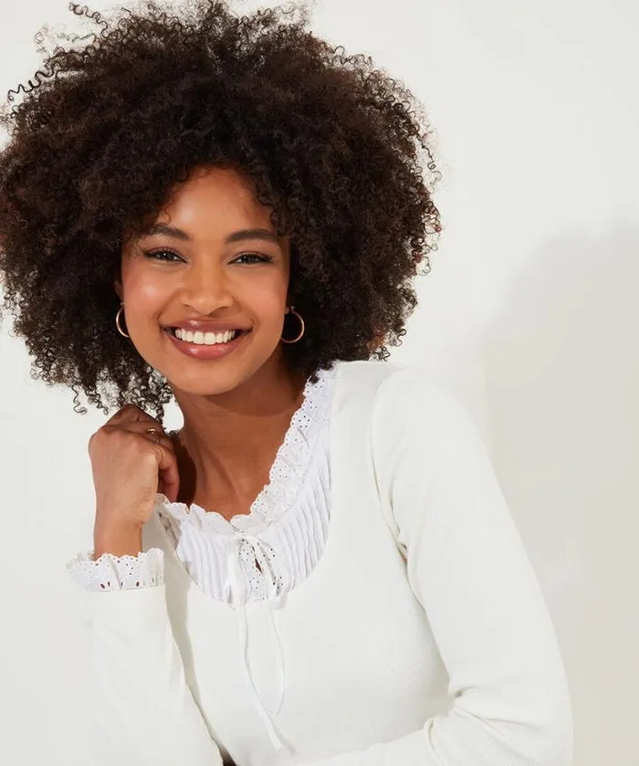 Joe Browns Tops Tunics and Blouses Women Trixie Collar Detail Top Cream