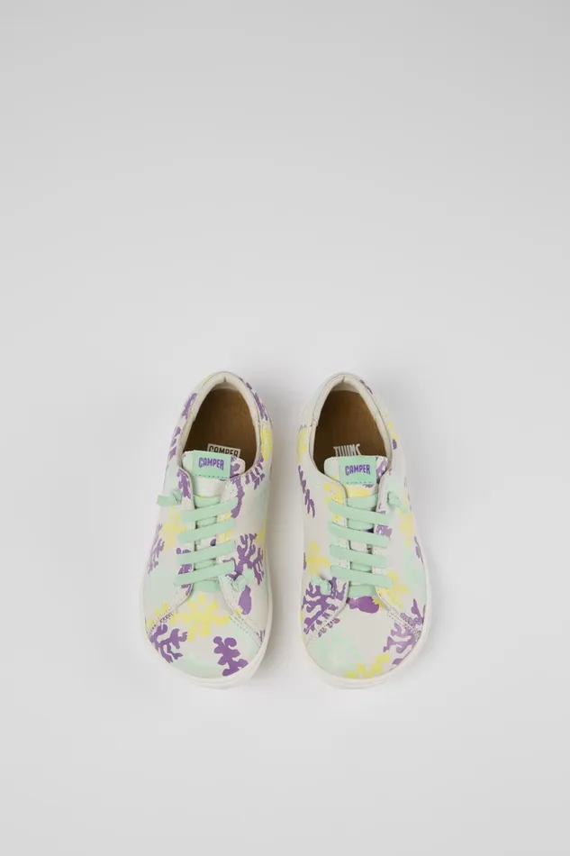 Kids Twins Multicolored Leather Slipon Camper Sneakers Kids Twins Multicolored Leather Slipon Camper Sneakers