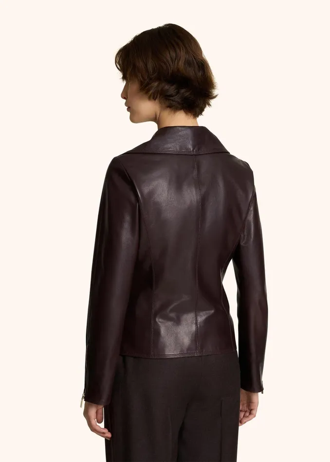 Kiton Outerwear SMOOTH LEATHER BIKER JACKET 8211 Women