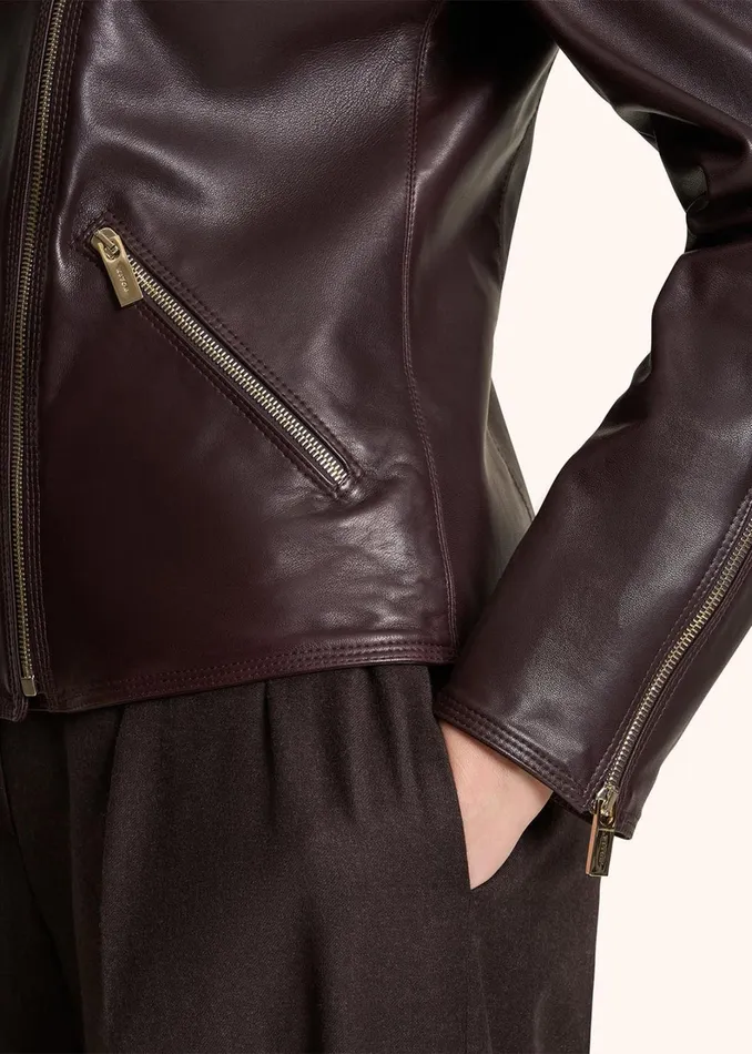 Kiton Outerwear SMOOTH LEATHER BIKER JACKET 8211 Women