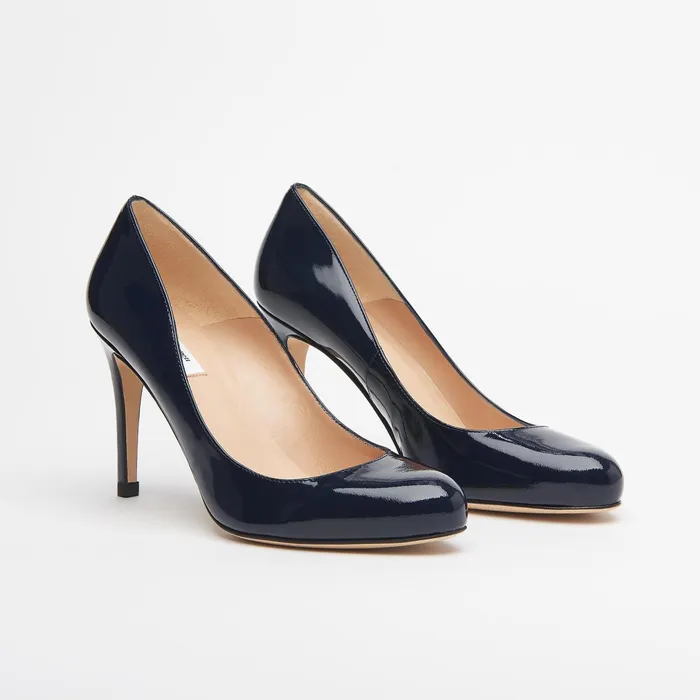 LK Bennett Stila Black Patent Courts Women Court Shoes