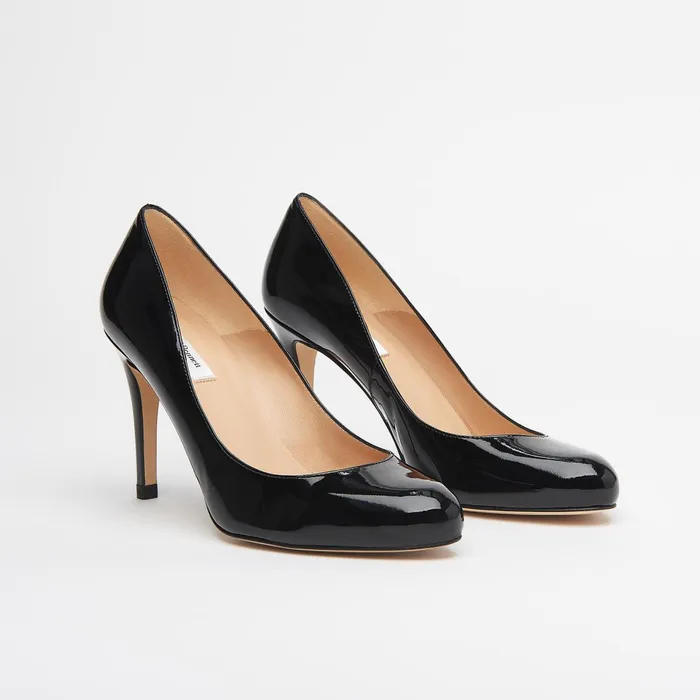 LK Bennett Stila Black Patent Courts Women Court Shoes