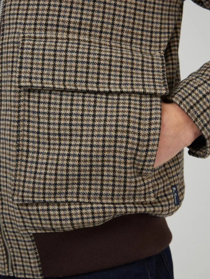Men Ben Sherman Jackets and Outerwear Heritage Check Wool Blend Jacket