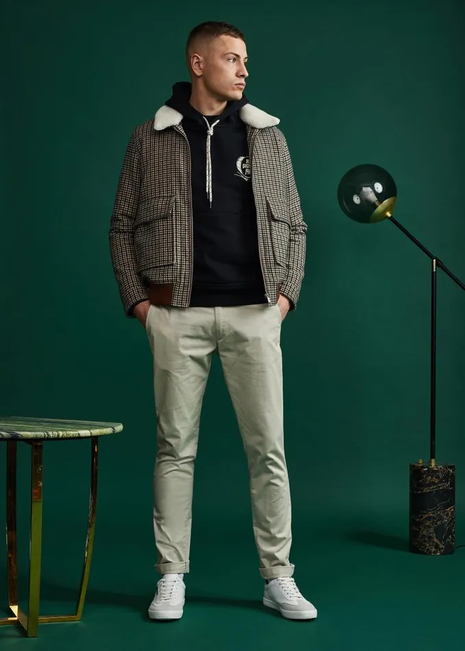 Men Ben Sherman Jackets and Outerwear Heritage Check Wool Blend Jacket