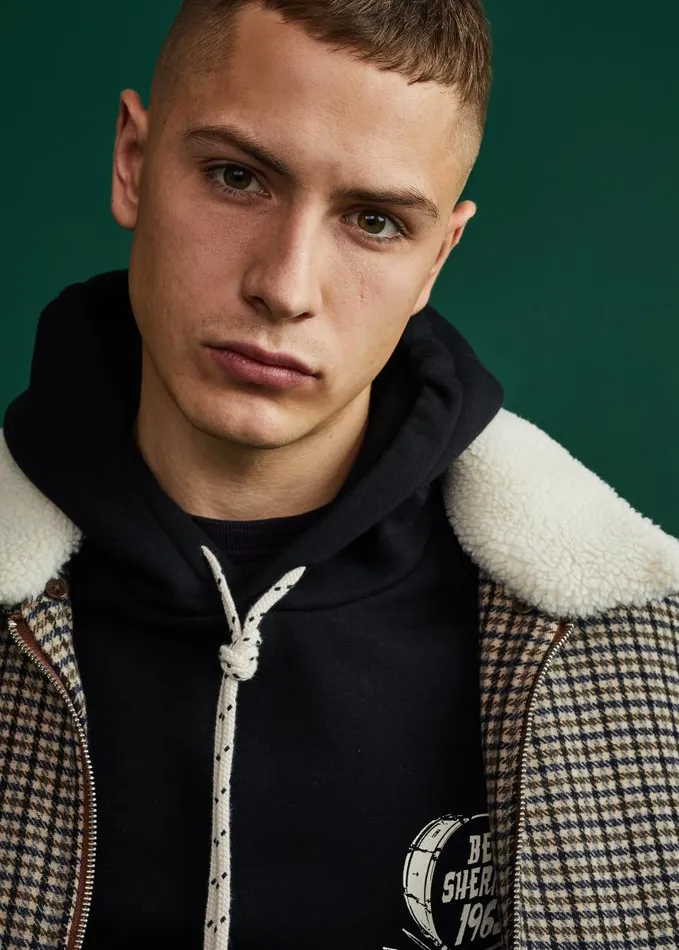 Men Ben Sherman Jackets and Outerwear Heritage Check Wool Blend Jacket