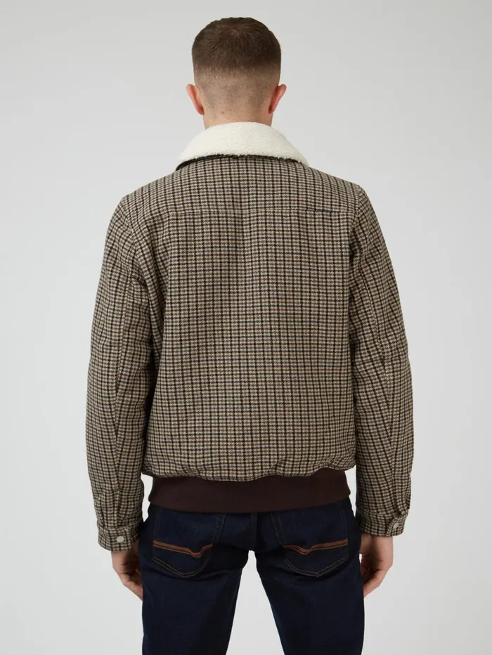 Men Ben Sherman Jackets and Outerwear Heritage Check Wool Blend Jacket