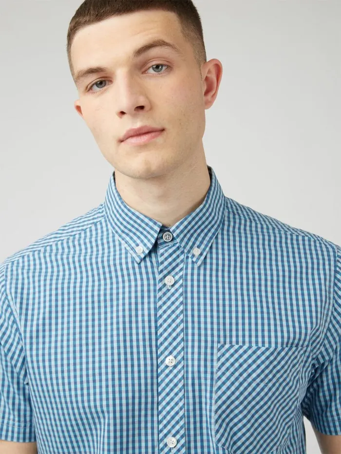Men Ben Sherman Short Sleeve Shirts Signature Gingham ShortSleeve Shirt