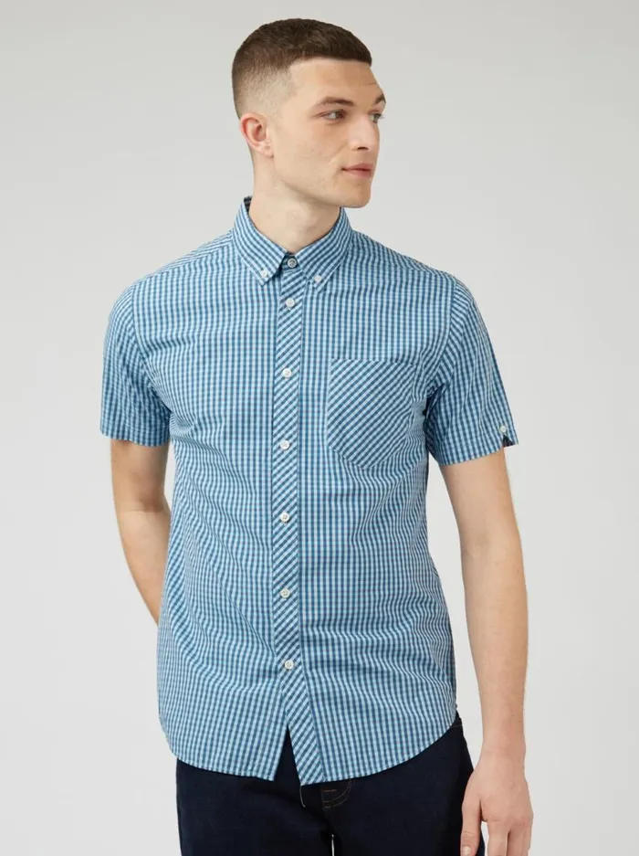 Men Ben Sherman Short Sleeve Shirts Signature Gingham ShortSleeve Shirt