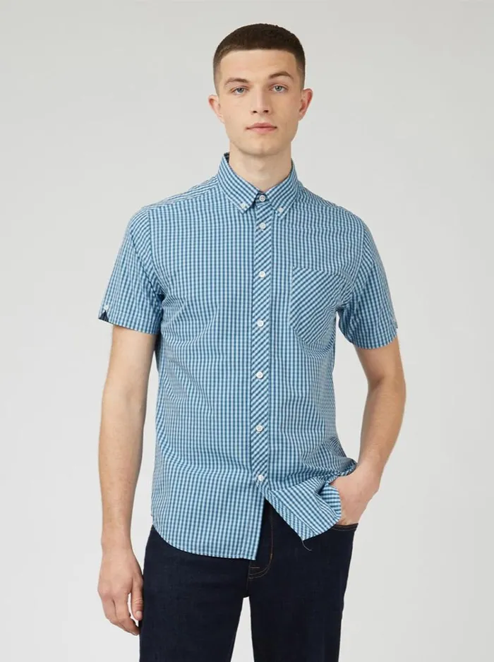 Men Ben Sherman Short Sleeve Shirts Signature Gingham ShortSleeve Shirt