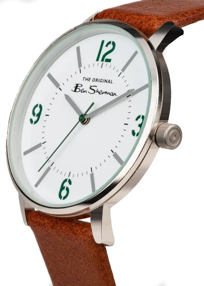 Men Ben Sherman Watches Strap Watch 41mm 8211 BrownWhiteSilver