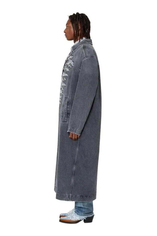 Men DRokuLongFsb1 Grey Diesel Outerwear And Jackets