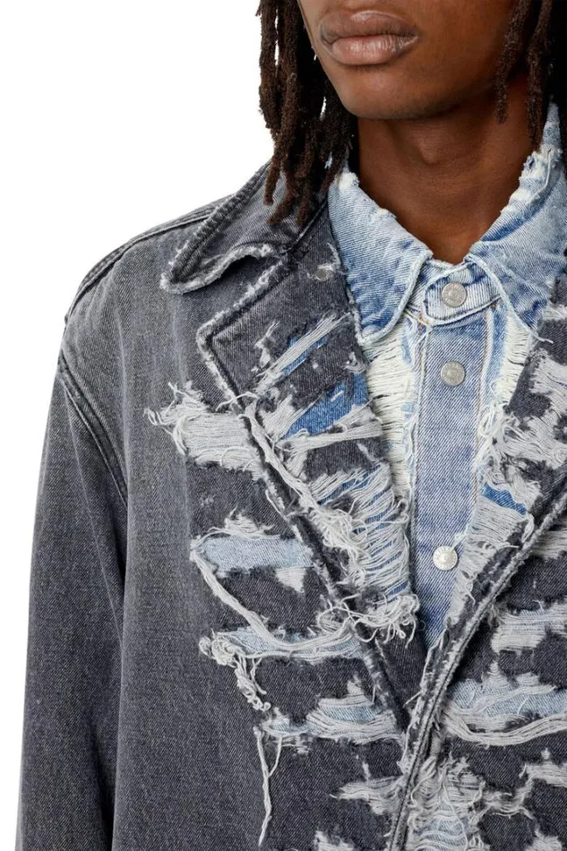 Men DRokuLongFsb1 Grey Diesel Outerwear And Jackets