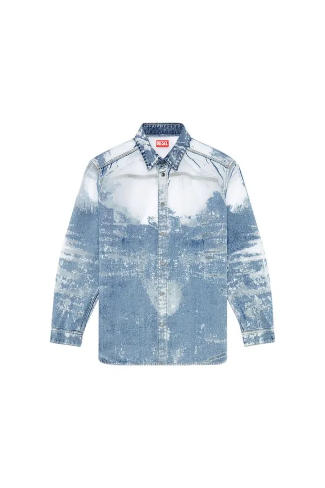 Men DSimplyOverFsd Medium Blue Diesel Shirts Men DSimplyOverFsd Medium Blue Diesel Shirts