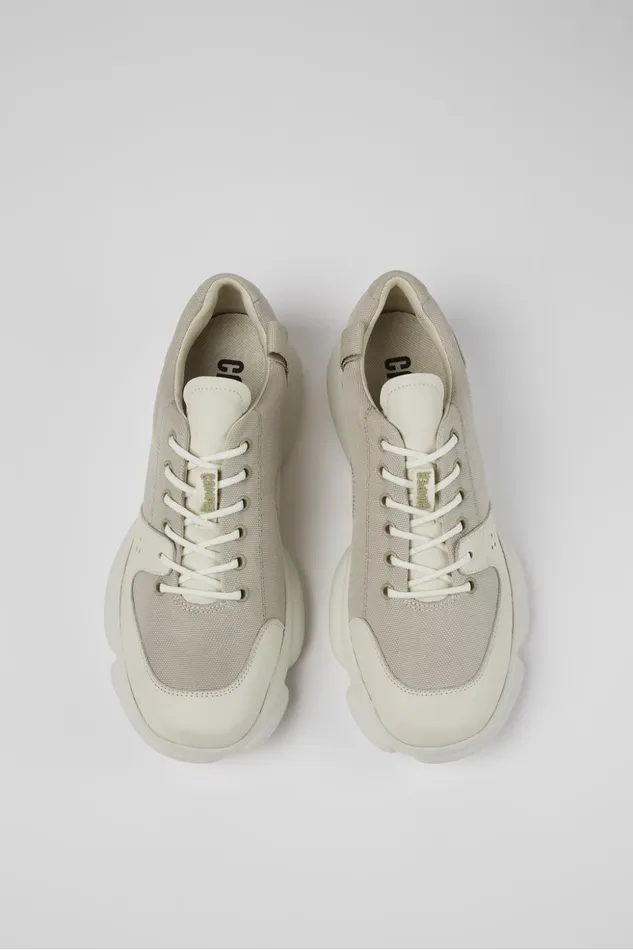 Men Karst White Leather And Recycled PET Sneakers Camper Sneakers Men Karst White Leather And Recycled PET Sneakers Camper Sneakers