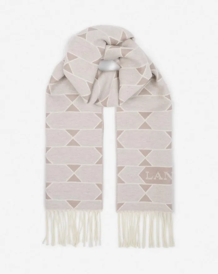 Men Lanvin Scarves Twotone Wool Scarf Light Beigeecru Men Lanvin Scarves Twotone Wool Scarf Light Beigeecru