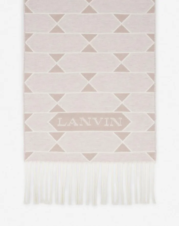 Men Lanvin Scarves Twotone Wool Scarf Light Beigeecru Men Lanvin Scarves Twotone Wool Scarf Light Beigeecru