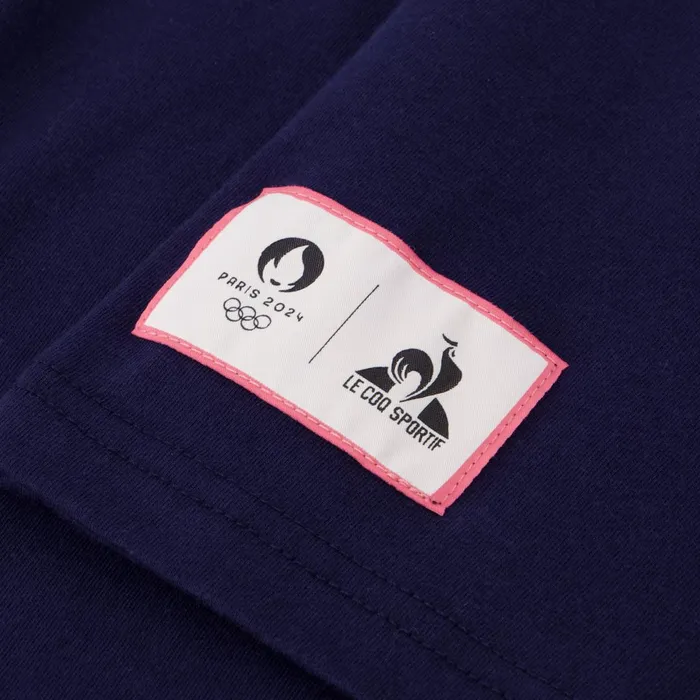 Men Le Coq Sportif Tshirts And Tops Paris 2024 TShirt Bleu Nuitmarshmallow Men Le Coq Sportif Tshirts And Tops Paris 2024 TShirt Bleu Nuitmarshmallow