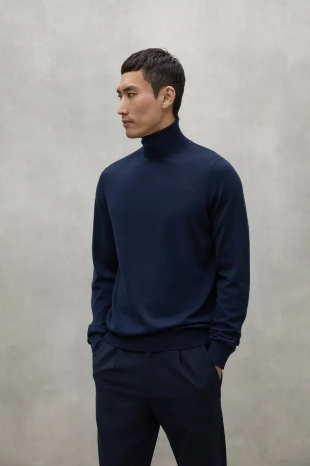 Men Navy Blue Sauco Sweater Ecoalf Knitwear